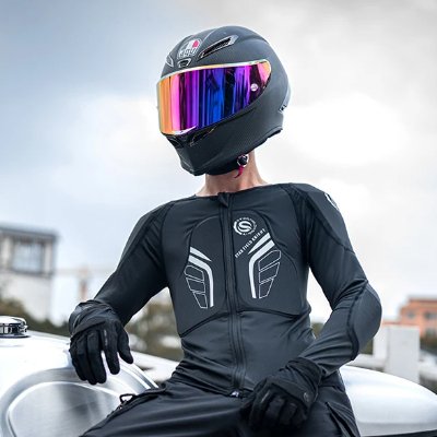 Veste Moto Homme - WeightLightJacket™ - Noir&Blanc - Le Pro Moto